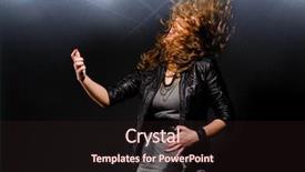  Presentation with punk rock music - Amazing slide deck having musical twist - woman is playing rock music backdrop and a wine colored foreground