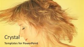  Presentation with lady - Presentation with musical twist - young lady turning her head background and a  colored foreground