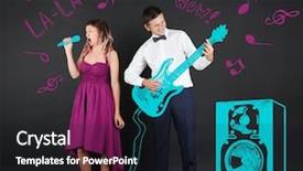  Presentation with love music - PPT layouts consisting of musical young couple on black background and a dark gray colored foreground