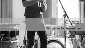  Presentation with sing - Amazing PPT theme having musician-emotionally-sing-lyric-song backdrop and a light gray colored foreground