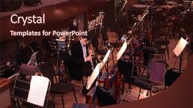 Presentation with symphony - Audience pleasing presentation theme consisting of musician in orchestra backdrop and a wine colored foreground