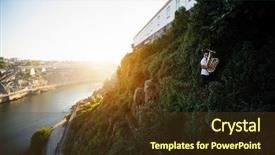  Presentation with play - Slide deck having musician play music on tuba background and a tawny brown colored foreground