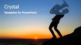  Presentation with sea shore - Beautiful PPT theme featuring musician play on tuba backdrop and a teal colored foreground