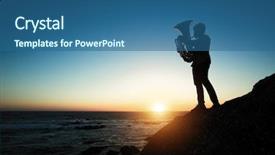  Presentation with play - Cool new slides with musician play on tuba backdrop and a ocean colored foreground