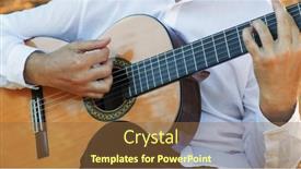  Presentation with musical instrument - Slide set consisting of musician-plays-a-classical-guitar background and a  colored foreground