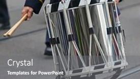  Presentation with drum - Audience pleasing presentation consisting of musician-with-a-drum backdrop and a gray colored foreground