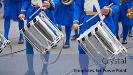  Presentation with drum - Beautiful presentation featuring musician-with-a-drum backdrop and a seafoam green colored foreground