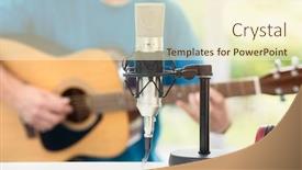  Presentation with computer music - Presentation with musician-with-microphone-playing-acoustic background and a cream colored foreground