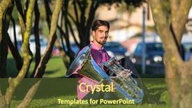  Presentation with grass - Audience pleasing PPT layouts consisting of musician with the tuba sitting backdrop and a tawny brown colored foreground