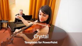  Presentation with music - PPT theme having musicians playing chamber music background and a tawny brown colored foreground