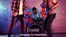  Presentation with studio - Theme featuring musicians-playing-musical-instruments background and a wine colored foreground