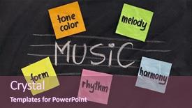  Presentation with music traditional - PPT theme with musicological or european-influenced aspect background and a  colored foreground