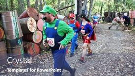  Presentation with zombie - Presentation theme having challenge goal target trial skill background and a soft green colored foreground