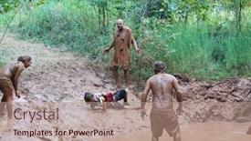  Presentation with zombie - Presentation design featuring muskogee-ok-sept-14 background and a coral colored foreground