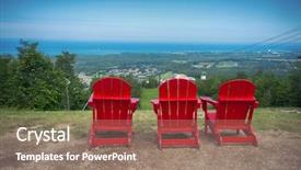 Presentation with blue mountain - Amazing PPT layouts having ski lodge - view of 3 red muskoka backdrop and a  colored foreground