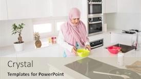  Presentation with woman muslim - PPT layouts consisting of muslim-arabian-woman-in-new background and a soft green colored foreground