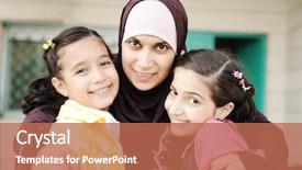  Presentation with love mother - Cool new presentation theme with muslim arabic mother with two backdrop and a coral colored foreground