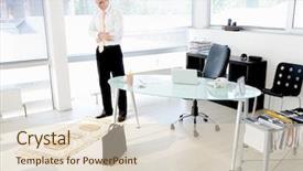  Presentation with muslim - Cool new PPT layouts with muslim businessman praying at office backdrop and a lemonade colored foreground