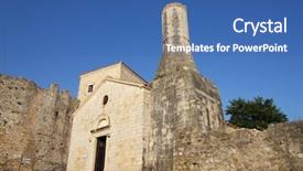  Presentation with church - PPT theme enhanced with stary sky - church of st maria was background and a ocean colored foreground