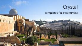  Presentation with jerusalem - PPT theme having canaan - city panorama near the wailing background and a  colored foreground