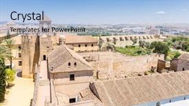  Presentation with cordoba - Theme having cordoba alcazar cordoba andalusia spain background and a light blue colored foreground