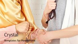  Presentation with friends - Cool new PPT theme with two friends with different religion backdrop and a coral colored foreground