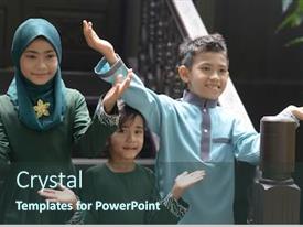 Muslim Children Portrait Hari Raya PPT template 60 | CrystalGraphics