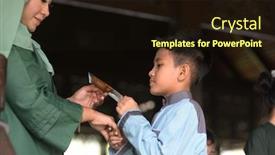  Presentation with hari raya - Amazing slide set having muslim-family-greeting-hari-raya backdrop and a wine colored foreground