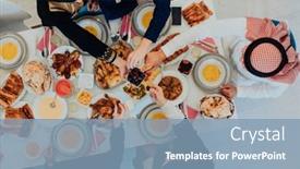  Presentation with feasting - Theme with muslim-family-having-iftar-dinner background and a light blue colored foreground