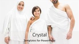  Presentation with hajj - PPT layouts with umrah - muslim family posing as ready background and a lemonade colored foreground