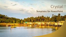  Presentation with sea fishing - Beautiful presentation featuring muslim-fishing-village-on-ko backdrop and a lemonade colored foreground