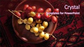  Presentation with food red - Cool new slide set with detail of a worn baseball backdrop and a tawny brown colored foreground