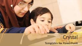  Presentation with mother son flowers - Cool new presentation theme with muslim food - portrait of young mother backdrop and a yellow colored foreground