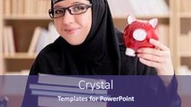  Presentation with hijab - Beautiful slide set featuring muslim-girl-in-hijab-studying backdrop and a violet colored foreground