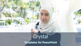  Presentation with joy - Audience pleasing slide deck consisting of muslim-girl-in-joy backdrop and a ocean colored foreground