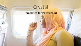  Presentation with traveler - Slide deck featuring muslim girl traveler background and a lemonade colored foreground