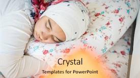  Presentation with bedroom modern - PPT layouts enhanced with muslim girls - beautiful arabic girl on bed background and a lemonade colored foreground