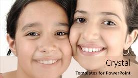  Presentation with my best friend - Slides enhanced with muslim girls - two girl sisters best friends background and a  colored foreground