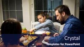  Presentation with muslim family - Slides with muslim-interreligious-family-with-christmas background and a navy blue colored foreground