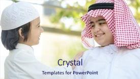  Presentation with arabic - Amazing presentation having muslim kids - arabic kid backdrop and a sky blue colored foreground