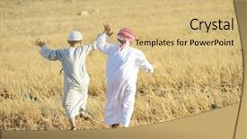  Presentation with arabic kids - Slide set featuring muslim kids - arabic people enjoying in nature background and a coral colored foreground