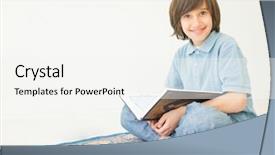  Presentation with reading - Colorful slide set enhanced with muslim kids - daily kid life reading book backdrop and a white colored foreground