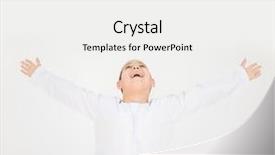  Presentation with happy kids - Colorful PPT theme enhanced with muslim kids - happy arab boys backdrop and a white colored foreground