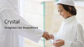  Presentation with muslim family - Beautiful theme featuring muslim kids - lifestyle family people posing backdrop and a sky blue colored foreground