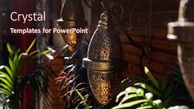  Presentation with lantern - Presentation enhanced with muslim-lantern-hanging background and a wine colored foreground