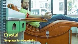  Presentation with blood - Beautiful slide set featuring muslim man donating his blood backdrop and a  colored foreground