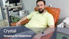  Presentation with blood components - Colorful presentation theme enhanced with muslim man donating his blood backdrop and a  colored foreground