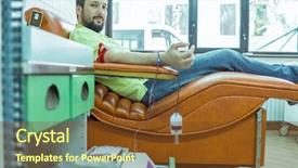  Presentation with blood - Presentation theme with muslim man donating his blood background and a  colored foreground