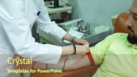  Presentation with blood - Presentation consisting of muslim man donating his blood background and a  colored foreground