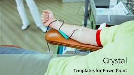  Presentation with blood homeostasis - Amazing presentation theme having muslim man donating his blood backdrop and a  colored foreground